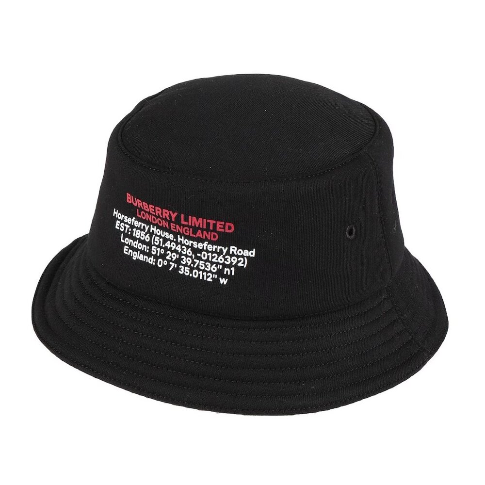 New BURBERRY Slogan-Print Bucket Hat